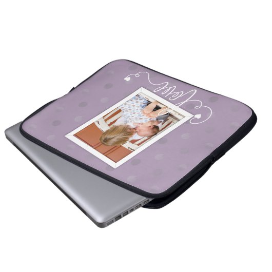 Moderne Personalisierte Gerahmte Foto Dots Laptopschutzhülle (Vorne Knopf)