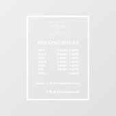 Moderne Personalisierte Geschäftslogoöffnungszeite Fensteraufkleber (Blatt)