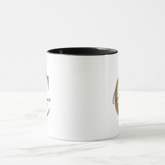 Moderne Personalisierte Gold Monogram-Tasse Tasse (Zentrum)