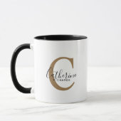 Moderne Personalisierte Gold Monogram-Tasse Tasse (Links)