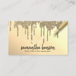 Moderne Personalisierte Gold Tropfen Notar Agent Visitenkarte