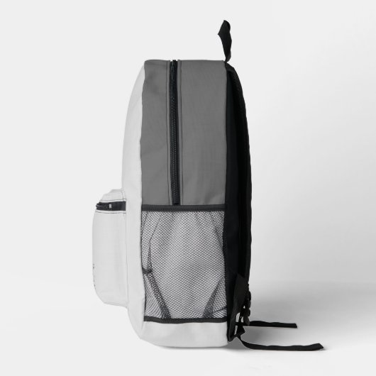 Moderne Personalisierte Grautöne Bedruckter Rucksack (Rechts)