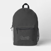 Moderne Personalisierte Grautöne Bedruckter Rucksack (Vorderseite)