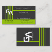 Moderne personalisierte grüne Geschäfts-Karten Visitenkarte (Vorne/Hinten)