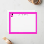 Moderne Personalisierte handgeschriebene Rosa Lady Mitteilungskarte (Vorderseite/Rückseite Beispiel)