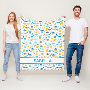 Moderne personalisierte Hanukkah-Flanelldecke Fleecedecke