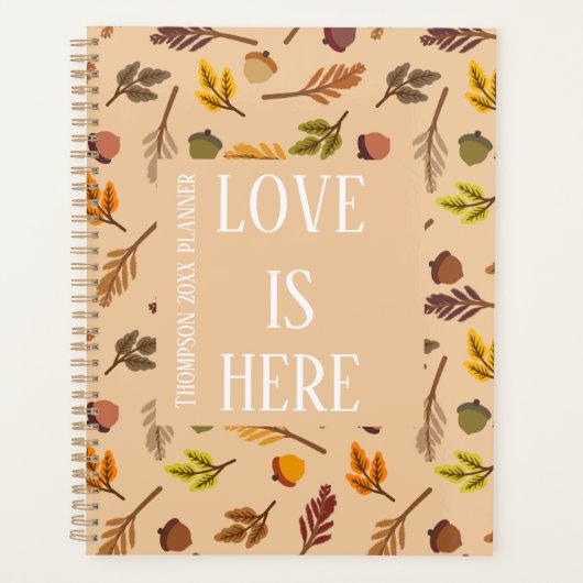 Moderne personalisierte Herbstmuster braun chic Planer (Vorderseite)