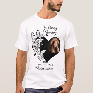 Moderne Personalisierte Herz Foto Gedenk T-Shirt