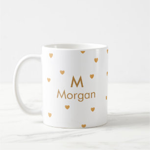 Moderne personalisierte Herzen mit Goldfolie Kaffeetasse