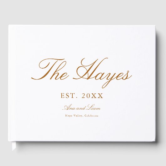 Moderne Personalisierte Hochzeit Gästebuch (Vorderseite)