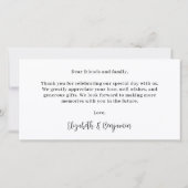 Moderne Personalisierte Hochzeit mit 3 Fotos Dankeskarte (Rückseite)