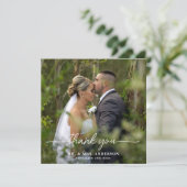 Moderne Personalisierte Hochzeit mit schlichtem Fo Dankeskarte (Stehend Vorderseite)