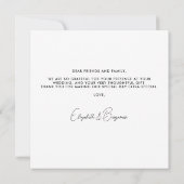 Moderne Personalisierte Hochzeit mit schlichtem Fo Dankeskarte (Rückseite)