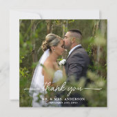 Moderne Personalisierte Hochzeit mit schlichtem Fo Dankeskarte (Vorderseite)