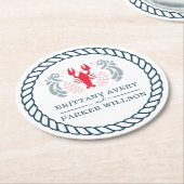 Moderne Personalisierte Hochzeit Runder Pappuntersetzer (Angewinkelt)