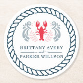 Moderne Personalisierte Hochzeit Runder Pappuntersetzer (Vorderseite)