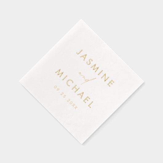 Moderne Personalisierte Hochzeit Servietten Mit Folie (Rechts)