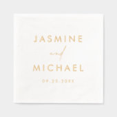 Moderne Personalisierte Hochzeit Servietten Mit Folie (Vorderseite)