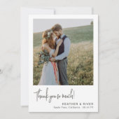 Moderne Personalisierte Hochzeit von  Foto mit sau Dankeskarte (Vorderseite)