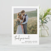 Moderne Personalisierte Hochzeit von  Foto mit sau Dankeskarte (Stehend Vorderseite)