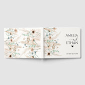 Moderne Personalisierte Hochzeiten Boho Pampas Gra Gästebuch (Voll)
