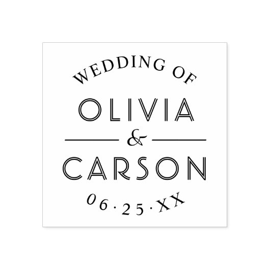 Moderne Personalisierte Hochzeitmonogramm Gummistempel (Prägung)