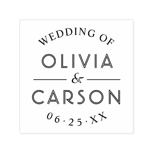 Moderne Personalisierte Hochzeitmonogramm Permastempel (Design)