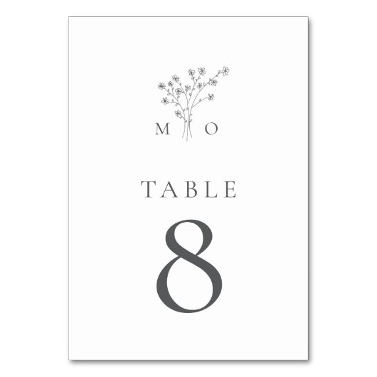 Moderne personalisierte Hochzeitsfeier Tischnummer (Rückseite)