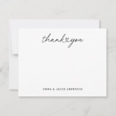 Moderne Personalisierte Hochzeitsmonographie Dankeskarte (Vorderseite)