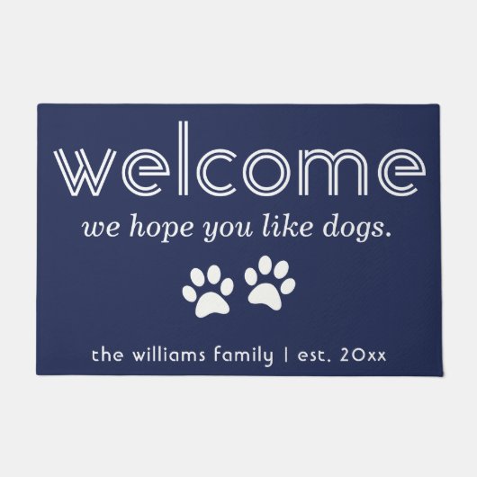 Moderne Personalisierte Hoffnung Sie mögen Hunde W Fußmatte (Vorderseite)