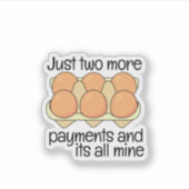 Moderne Personalisierte Hühnereier-Quotes Aufkleber (Vorderseite)