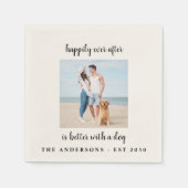 Moderne Personalisierte Hunde Foto Haustier Hochze Serviette (Vorderseite)
