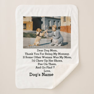 Moderne personalisierte Hundemutter-Muttertagsfoto Sherpadecke