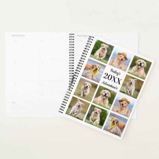 Moderne Personalisierte Hundfoto Collage 2024 Planer (Anzeige)