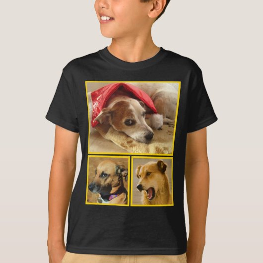 Moderne Personalisierte Hündin Lover Pet FotoColla T-Shirt (Vorderseite)