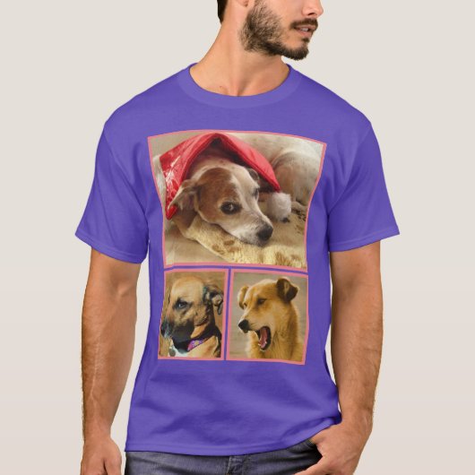 Moderne Personalisierte Hündin Lover Pet FotoColla T-Shirt (Vorderseite)