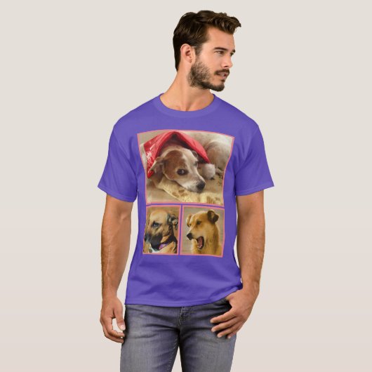 Moderne Personalisierte Hündin Lover Pet FotoColla T-Shirt (Vorne ganz)