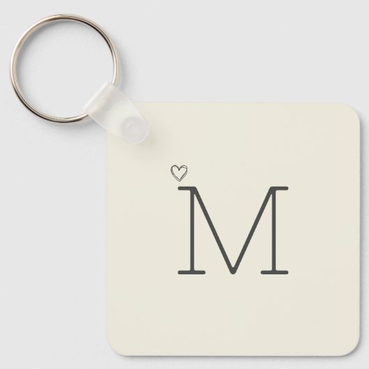 Moderne Personalisierte Initial Schlüsselanhänger (Vorderseite)