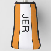 Moderne Personalisierte Initialen Monogram Orange Golf Headcover (Rotieren 90)