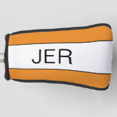 Moderne Personalisierte Initialen Monogram Orange Golf Headcover (Vorderseite)