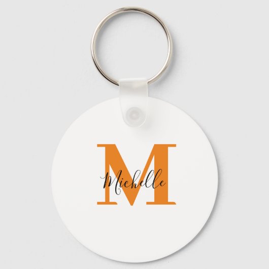 Moderne Personalisierte Initialen und Name Monogra Schlüsselanhänger (Vorderseite)