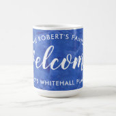 Moderne personalisierte Kaffeetasse in Navyblau (Mittel)