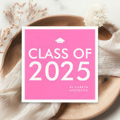 Moderne Personalisierte, kaltrosa Graduierungspart Serviette