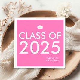 Moderne Personalisierte, kaltrosa Graduierungspart Serviette