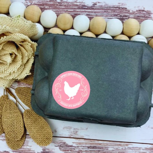 Moderne Personalisierte Landwirtschaft Frischeier Runder Aufkleber