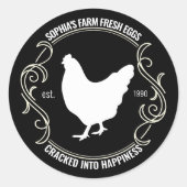 Moderne Personalisierte Landwirtschaft Frischeier Runder Aufkleber (Vorderseite)