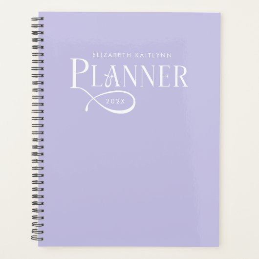 Moderne Personalisierte Lavendel-Lila Planer (Vorderseite)