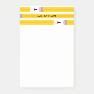 Moderne personalisierte Lehrerbilder mit Bleistift Post-it Klebezettel
