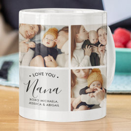 Moderne Personalisierte Liebe You Nana 9-Foto Kaffeetasse