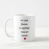Moderne personalisierte Liebestasse Kaffeetasse (Links)